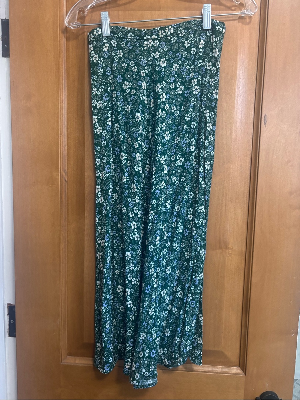 Reformation Green Floral Skirt